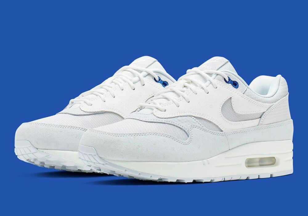 Nike Air Max 1 Premium en Pure Platinum y Racer Blue ya está disponible 1 nike air max 1 pure platinum racer blue 875844 011 2